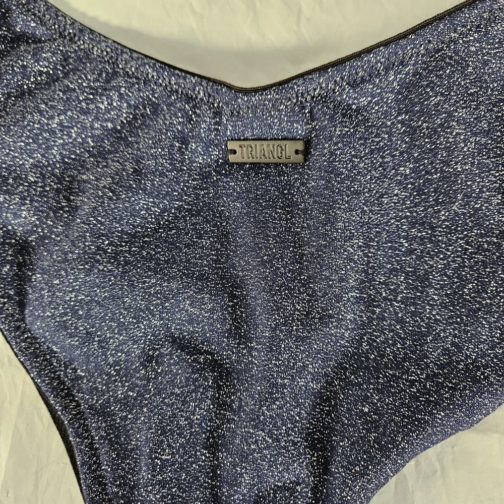 Triangl Swimwear Blue Sparkly Bikini Classic High-Leg